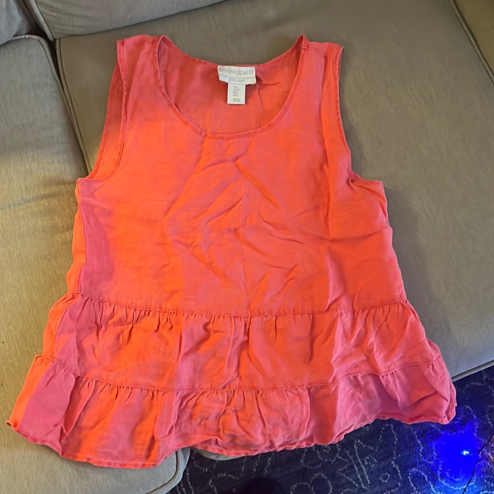 Coral linen top
